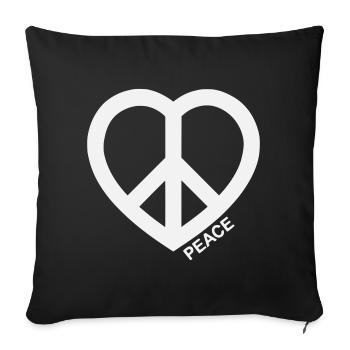 Heart Peace Symbol - Sofa pillowcase 17,3'' x 17,3'' (45 x 45 cm) - black - Front