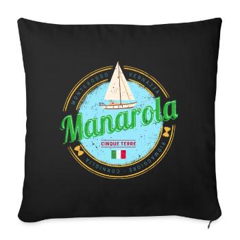 Manarola Cinque Terre La Spezia Italy Souvenir - Sofa pillowcase 17,3'' x 17,3'' (45 x 45 cm) - black - Front