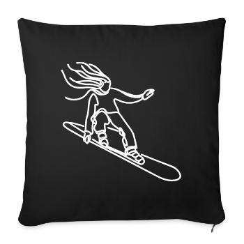 Snowboarder Girls - Sofa pillowcase 17,3'' x 17,3'' (45 x 45 cm) - black - Front