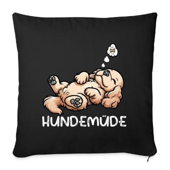 Hundemüde Cocker Spaniel Cockerhund Cockerbesitzer - Sofakissenbezug 45 x 45 cm - Schwarz - Vorne