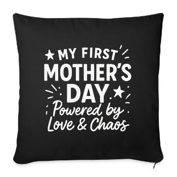 First Mother's Day Humor Mom Gift Idea Family - Sofa pillowcase 17,3'' x 17,3'' (45 x 45 cm) - black - Front