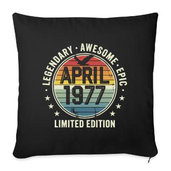 Limited Edition April 1977 - Vintage Design 1977 - Sofa pillowcase 17,3'' x 17,3'' (45 x 45 cm) - black - Front