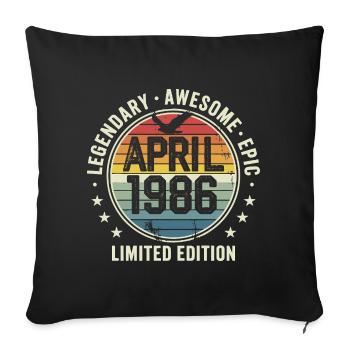 Limited Edition April 1986 - Vintage Design 1986 - Sofa pillowcase 17,3'' x 17,3'' (45 x 45 cm) - black - Front