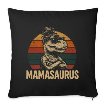 Mamasaurus Mom Mom Gift Idea Humor Funny - Sofa pillowcase 17,3'' x 17,3'' (45 x 45 cm) - black - Front