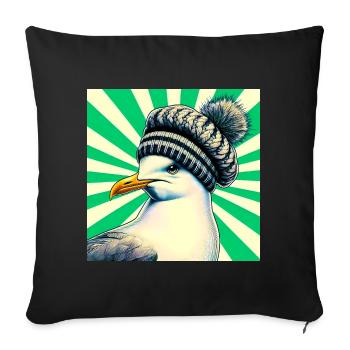 gull - Sofa pillowcase 17,3'' x 17,3'' (45 x 45 cm) - black - Front