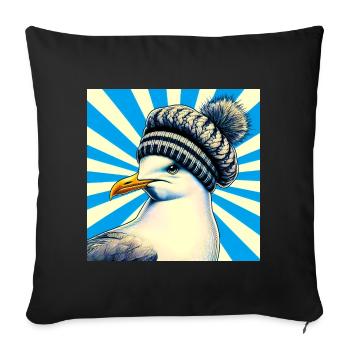 gull - Sofa pillowcase 17,3'' x 17,3'' (45 x 45 cm) - black - Front