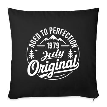 juillet 1979 – Légende des sommets et montagnes - Housse de coussin décorative 45 x 45 cm - noir - Devant