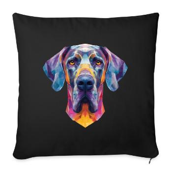 Dogue allemand - Housse de coussin décorative 45 x 45 cm - noir - Devant