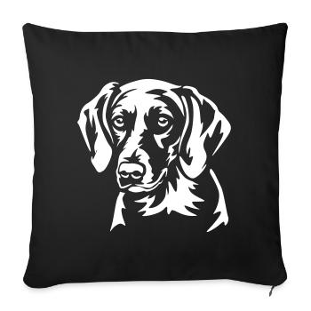 American Foxhound Head "Black Edition" - Sofa pillowcase 17,3'' x 17,3'' (45 x 45 cm) - black - Front