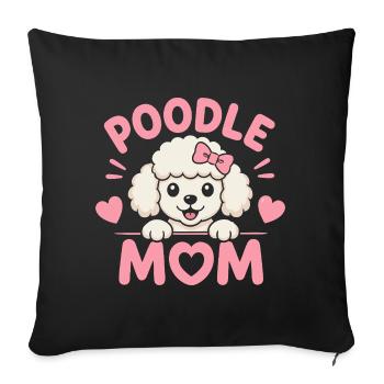 Cœurs de Maman Caniche - Housse de coussin décorative 45 x 45 cm - noir - Devant