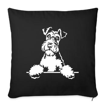 Foxterrier Black Edition" - Sofakissenbezug 45 x 45 cm - Schwarz - Vorne