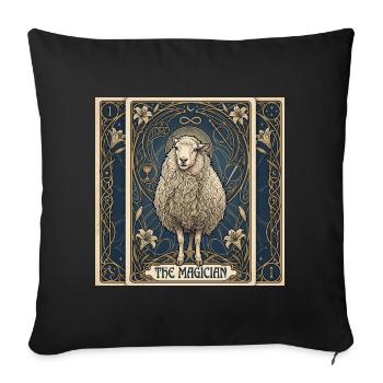 Mouton, le Magicien - Housse de coussin décorative 45 x 45 cm - noir - Devant