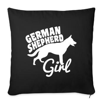German Shepherd Girl - Sofakissenbezug 45 x 45 cm - Schwarz - Vorne