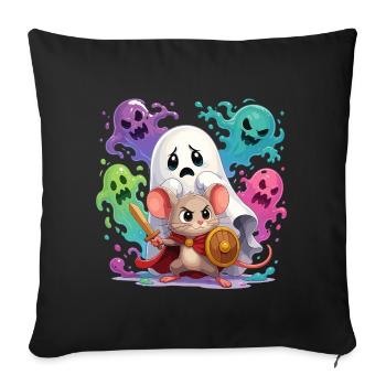 Ghost Adventure Mouse Knight - Sofa pillowcase 17,3'' x 17,3'' (45 x 45 cm) - black - Front