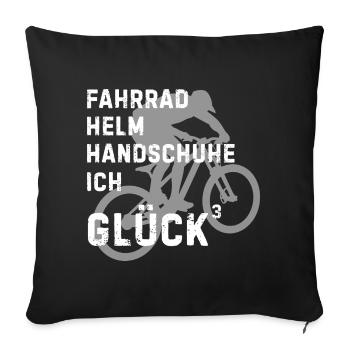 Fahrradhelden Silhouette mit Text - Sofakissenbezug 45 x 45 cm - Schwarz - Vorne