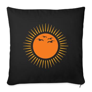 Sun and birds - Sofa pillowcase 17,3'' x 17,3'' (45 x 45 cm) - black - Front