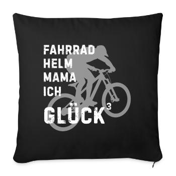 Fahrrad Sprung Silhouette Design - Sofakissenbezug 45 x 45 cm - Schwarz - Vorne