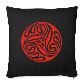 Celtic Red Spiral - Sofa pillowcase 17,3'' x 17,3'' (45 x 45 cm) - black - Front