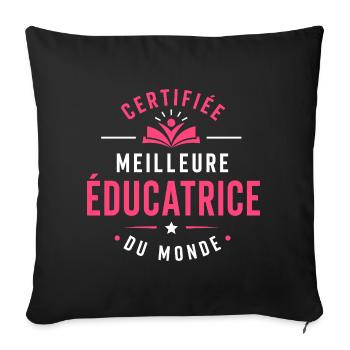 Meilleure Éducatrice du Monde - Housse de coussin décorative 45 x 45 cm - noir - Devant