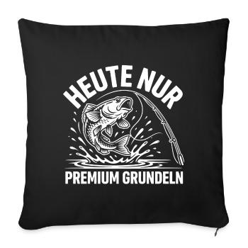 Grundel angeln Humor - Sofakissenbezug 45 x 45 cm - Schwarz - Vorne