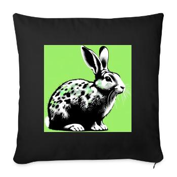 lapin - Housse de coussin décorative 45 x 45 cm - noir - Devant