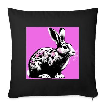 rabbit - Sofa pillowcase 17,3'' x 17,3'' (45 x 45 cm) - black - Front