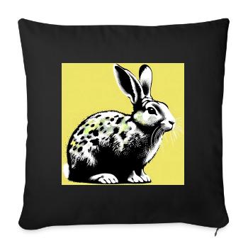 rabbit - Sofa pillowcase 17,3'' x 17,3'' (45 x 45 cm) - black - Front