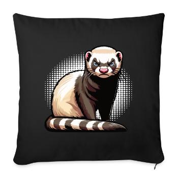 Furet Ferret Holder Furet Propriétaire - Housse de coussin décorative 45 x 45 cm - noir - Devant