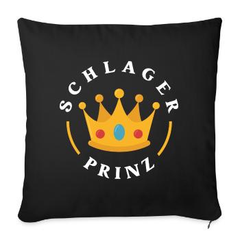 Schlager Prinz Krone Party Festival Konzert Outfit - Sofakissenbezug 45 x 45 cm - Schwarz - Vorne