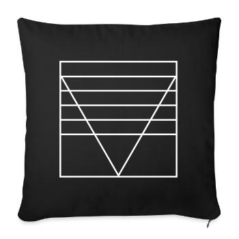 V-Shaped Grid Geometry - Sofa pillowcase 17,3'' x 17,3'' (45 x 45 cm) - black - Front