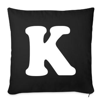 Large K Style Print | Letter K | K Logo - Sofa pillowcase 17,3'' x 17,3'' (45 x 45 cm) - black - Front