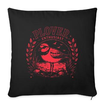 Plover Enthusiast Plover Bird Artwork - Sofa pillowcase 17,3'' x 17,3'' (45 x 45 cm) - black - Front