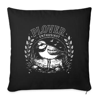 Pluvier Pluvier Amateur d’oiseaux passionné - Housse de coussin décorative 45 x 45 cm - noir - Devant