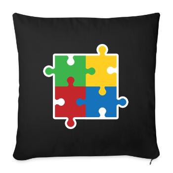 Autism Puzzle Icon - Sofa pillowcase 17,3'' x 17,3'' (45 x 45 cm) - black - Front