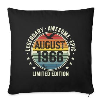 Legendäres Retro-Vintage-Jubiläum im August 1966 - Sofakissenbezug 45 x 45 cm - Schwarz - Vorne