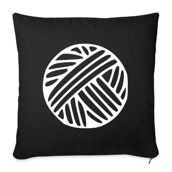 Wollknäuel Wolle Geschenk - Sofakissenbezug 45 x 45 cm - Schwarz - Vorne