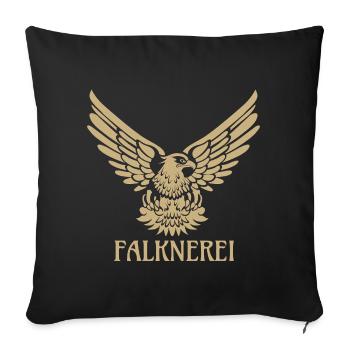 Falknerei Falke Adler Falkner Falknerin - Sofakissenbezug 45 x 45 cm - Schwarz - Vorne