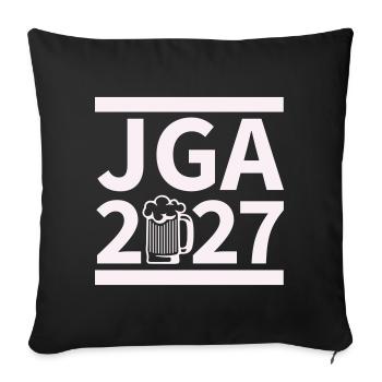 Conception de la célébration de la bière pour la fête de garçon 2027 - Housse de coussin décorative 45 x 45 cm - noir - Devant