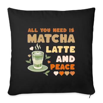 Matcha Latte Design - Housse de coussin décorative 45 x 45 cm - noir - Devant