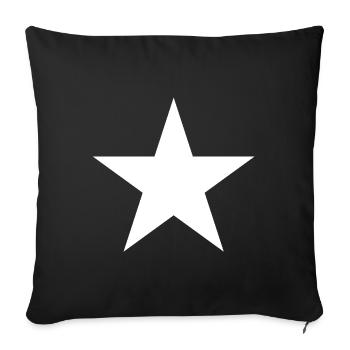 white star, white star - Sofa pillowcase 17,3'' x 17,3'' (45 x 45 cm) - black - Front