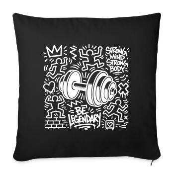 Fitness - Sofakissenbezug 45 x 45 cm - Schwarz - Vorne