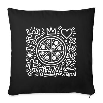 Pizza - Sofakissenbezug 45 x 45 cm - Schwarz - Vorne