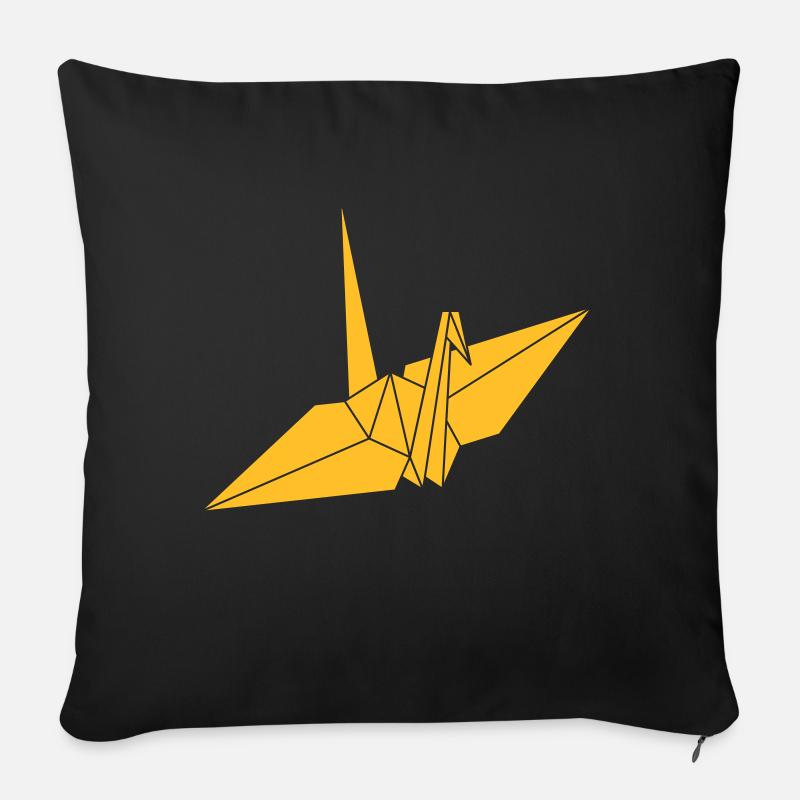 origami - Kranich - Sofakissenbezug 45 x 45 cm - Schwarz
