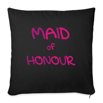 Domestique d'honneur (mariage, nuit de poule, - Housse de coussin décorative 45 x 45 cm - noir - Devant