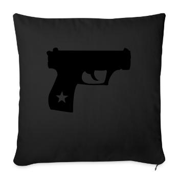 Pistole - Sofakissenbezug 45 x 45 cm - Schwarz - Vorne