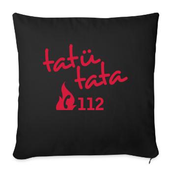 tatütata 112 flamme.ai - Sofakissenbezug 45 x 45 cm - Schwarz - Vorne