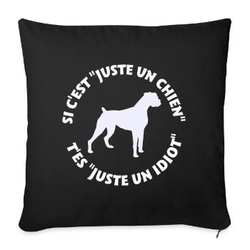 Boxer pas juste un chien - Housse de coussin décorative 45 x 45 cm - noir - Devant