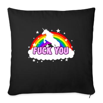 Unicorn fuck you - Housse de coussin décorative 45 x 45 cm - noir - Devant