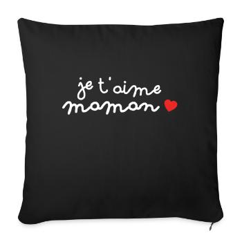 Je t'aime maman ! - Housse de coussin décorative 45 x 45 cm - noir - Devant