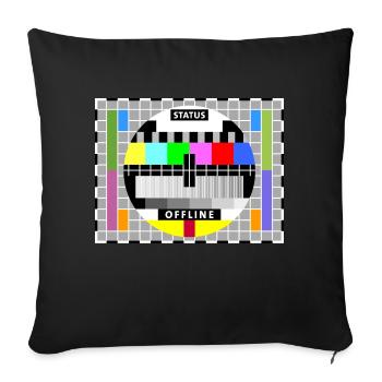 Test image écran d'affichage en mode hors connexion de la carte de test Big Bang - Housse de coussin décorative 45 x 45 cm - noir - Devant